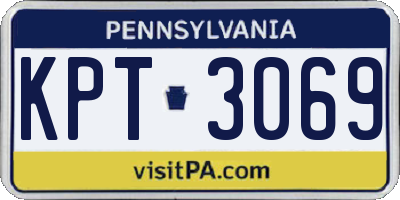 PA license plate KPT3069