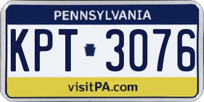 PA license plate KPT3076