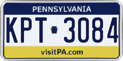 PA license plate KPT3084