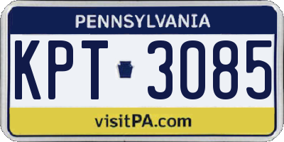 PA license plate KPT3085