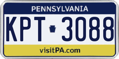 PA license plate KPT3088