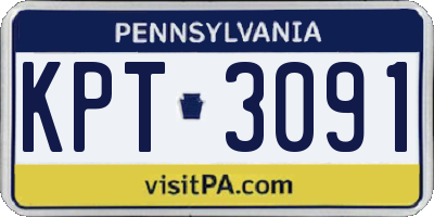PA license plate KPT3091