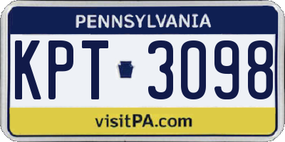 PA license plate KPT3098