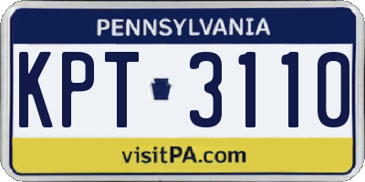 PA license plate KPT3110