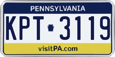 PA license plate KPT3119