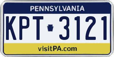 PA license plate KPT3121