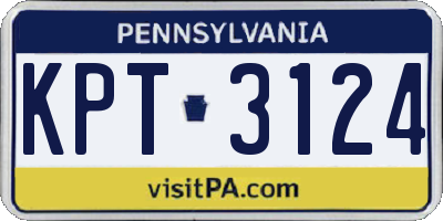 PA license plate KPT3124