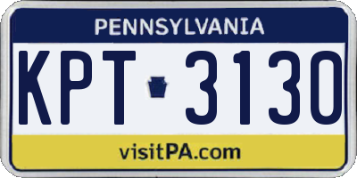 PA license plate KPT3130