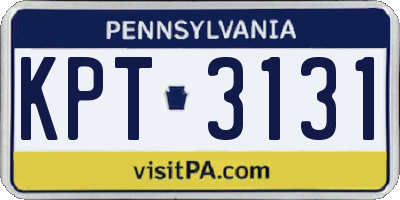 PA license plate KPT3131