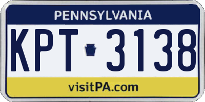 PA license plate KPT3138