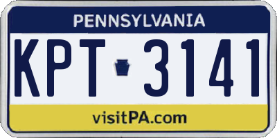 PA license plate KPT3141