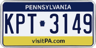 PA license plate KPT3149