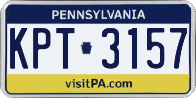 PA license plate KPT3157