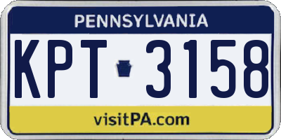 PA license plate KPT3158