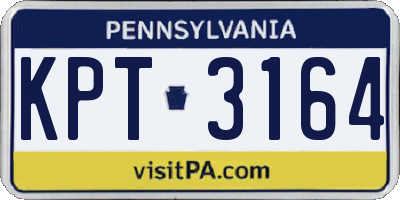 PA license plate KPT3164