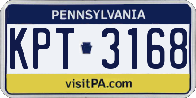 PA license plate KPT3168