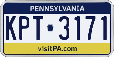 PA license plate KPT3171