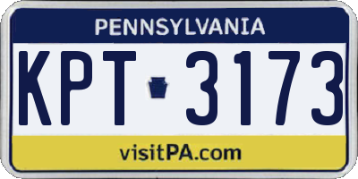 PA license plate KPT3173