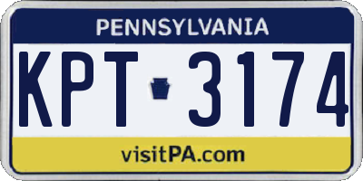 PA license plate KPT3174