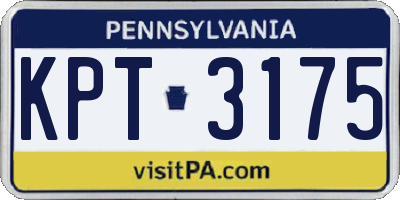 PA license plate KPT3175