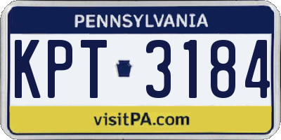 PA license plate KPT3184