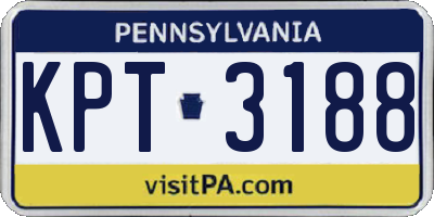 PA license plate KPT3188