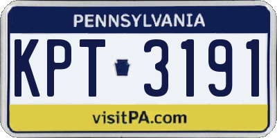 PA license plate KPT3191