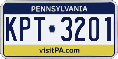 PA license plate KPT3201