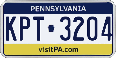 PA license plate KPT3204
