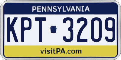 PA license plate KPT3209