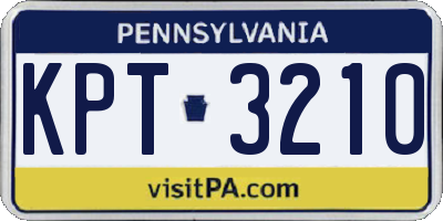 PA license plate KPT3210