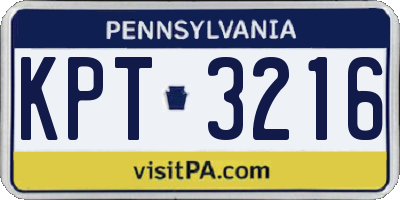 PA license plate KPT3216