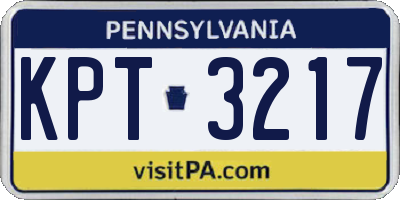 PA license plate KPT3217