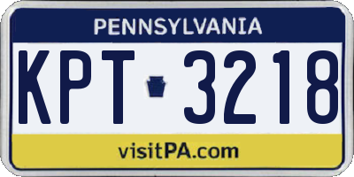 PA license plate KPT3218