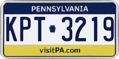 PA license plate KPT3219
