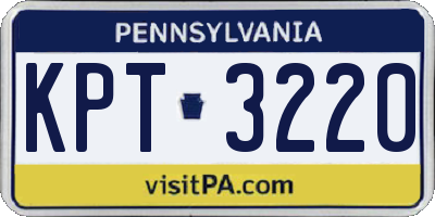 PA license plate KPT3220