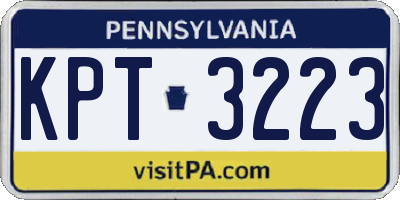 PA license plate KPT3223
