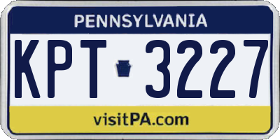 PA license plate KPT3227