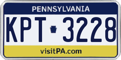 PA license plate KPT3228