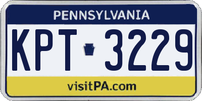 PA license plate KPT3229