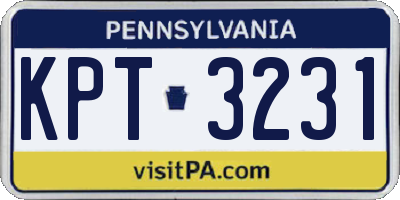 PA license plate KPT3231