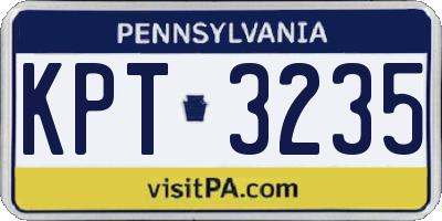 PA license plate KPT3235
