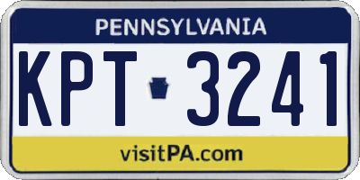 PA license plate KPT3241