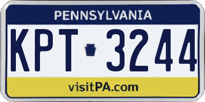 PA license plate KPT3244