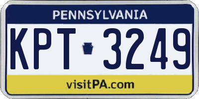 PA license plate KPT3249