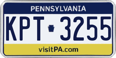 PA license plate KPT3255