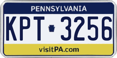PA license plate KPT3256