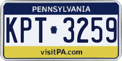 PA license plate KPT3259
