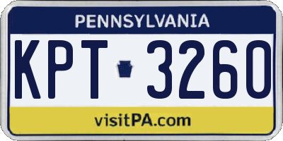 PA license plate KPT3260