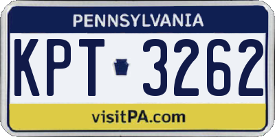 PA license plate KPT3262